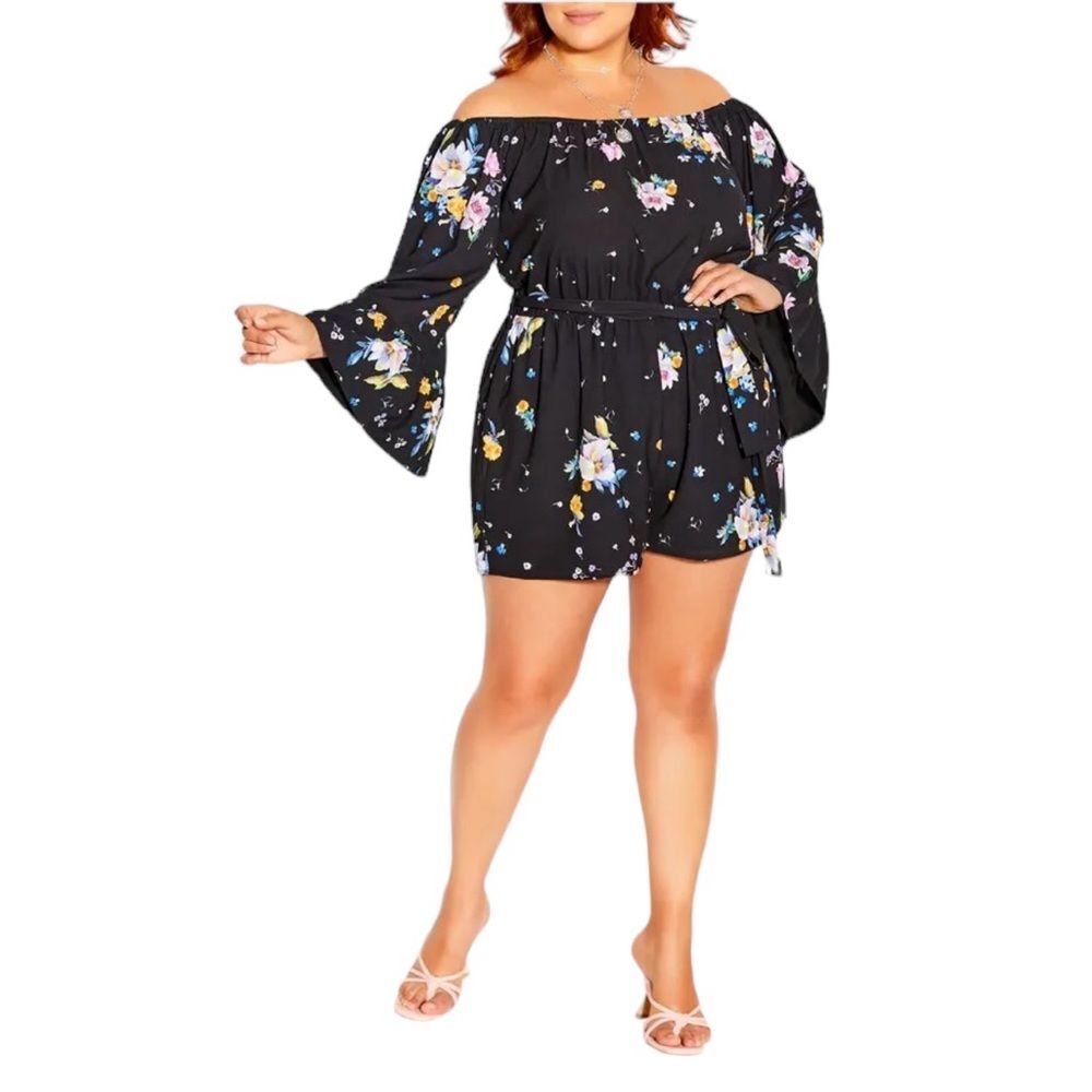 City Chic Summer Rose Playsuit Size 20